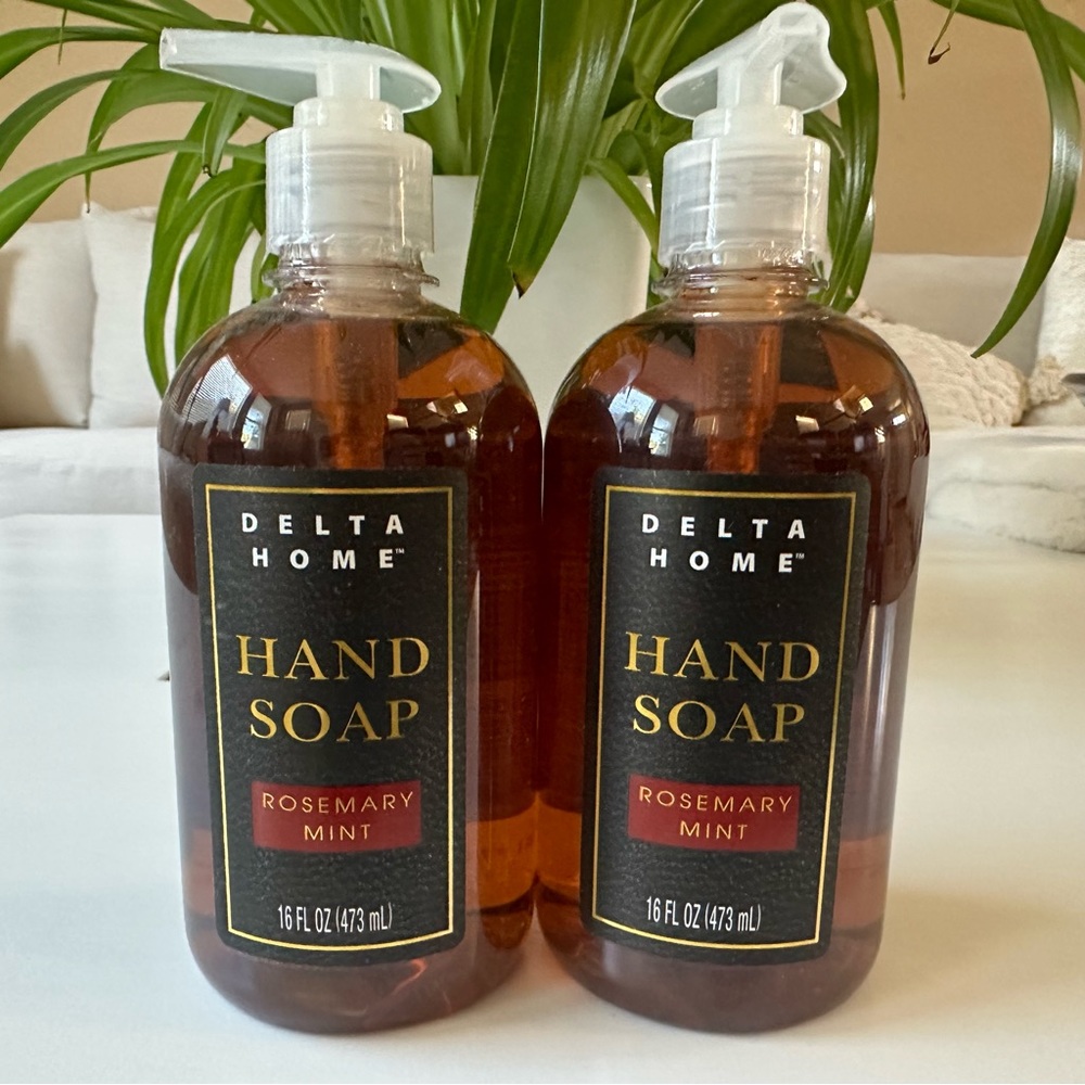 2 Bottles Delta Home Rosemary Mint Hand Soap 16 Fl Oz ea